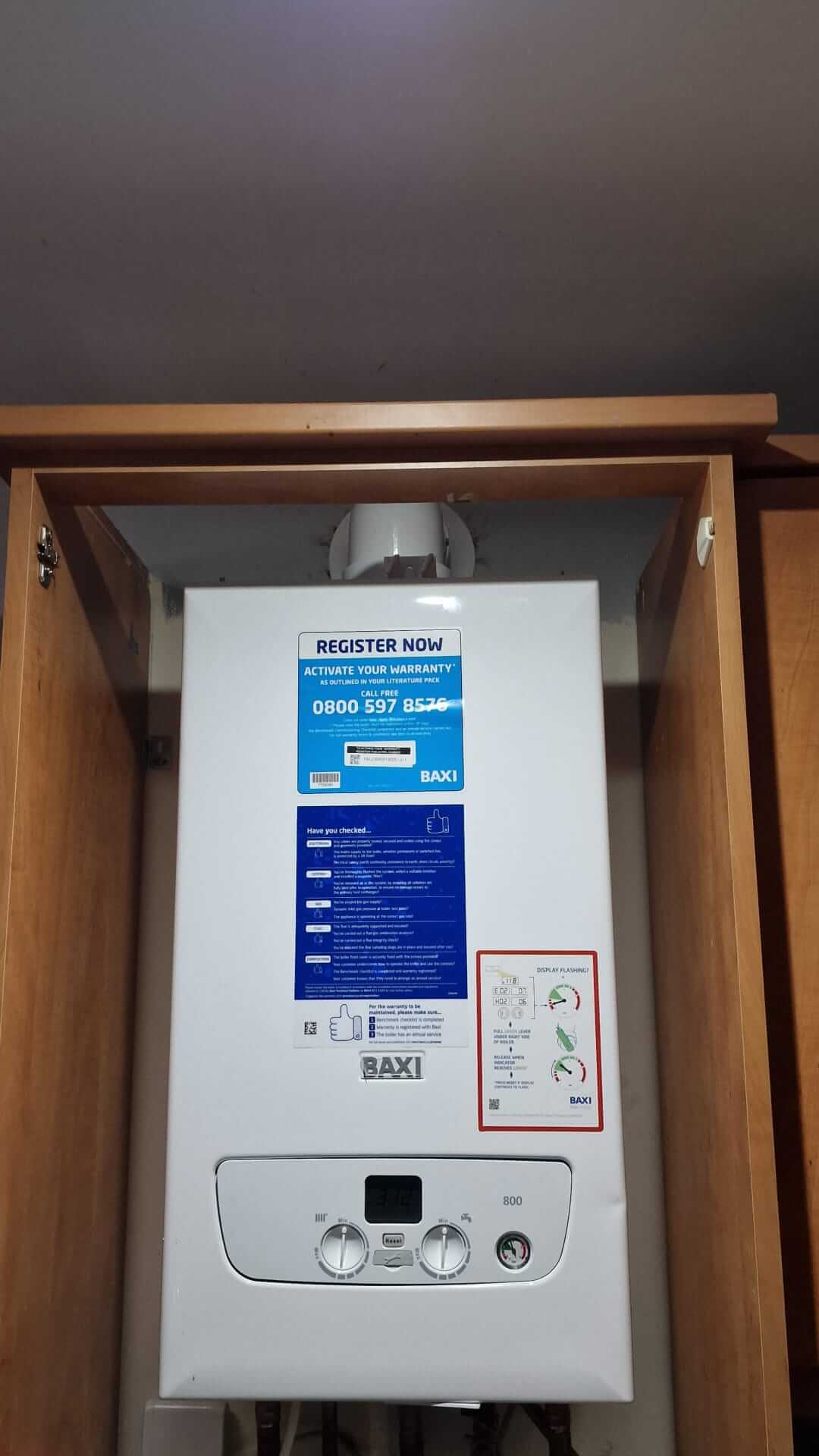 Baxi 800 boiler serviced by Ninja Ops, Newcastle